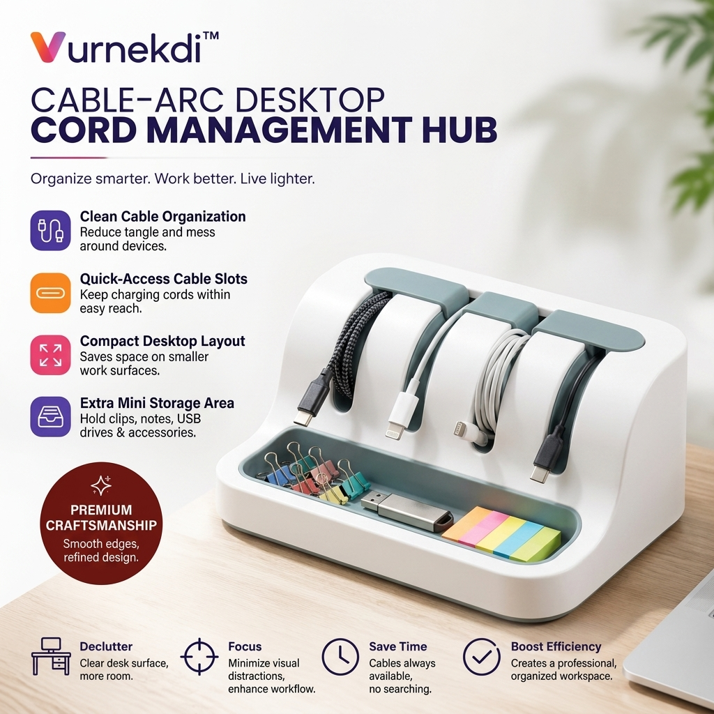 Vurnekdi™ CableArc Desktop Cord Management Hub